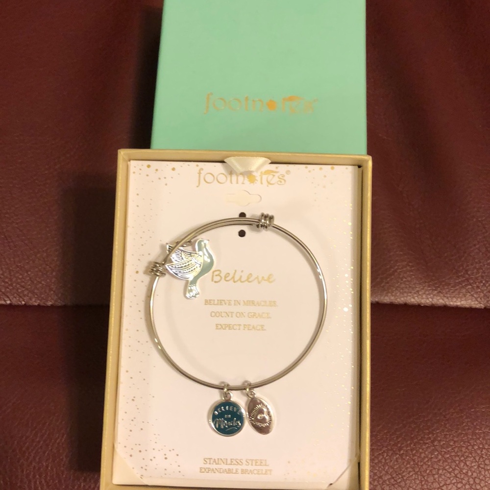 Footnotes adjustable bangle bracelet